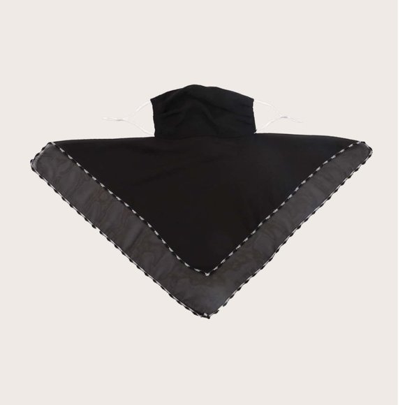 Face Mask/Scarf Sun Protection For The Face Black - Picture 3 of 3